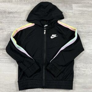 Nike Girls Rainbow Tape Full Zip‎ Jacket ONLY Black Size 6X NWOT